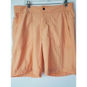 Reel Life Fishing‎ Lightweight Nylon Blend Orange Flat Front Shorts Size Large